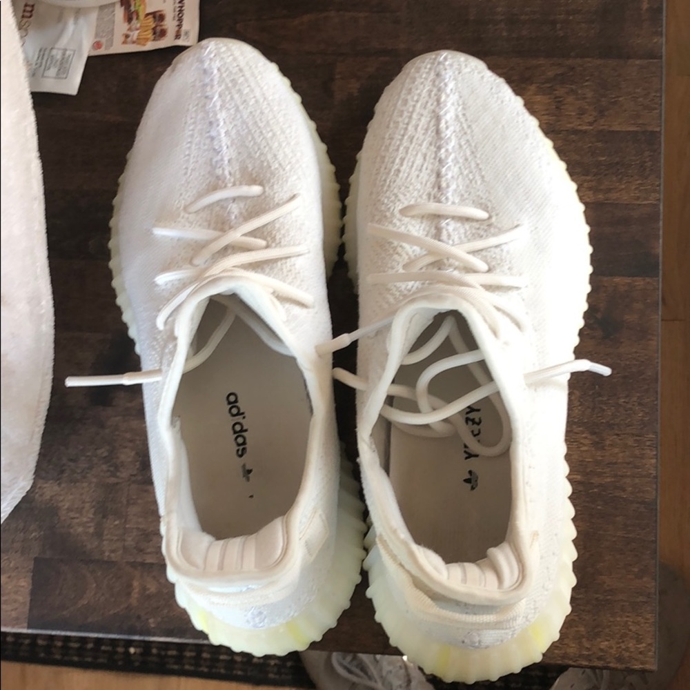 Triple white yeezys